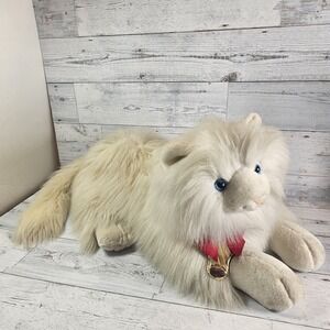 Floppy Friends Plush Persian Cat White Fluffy Hair Kitten Stuffed Mervyns 34 VTG